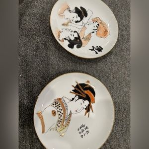 Japanese Geisha Girl Plates
